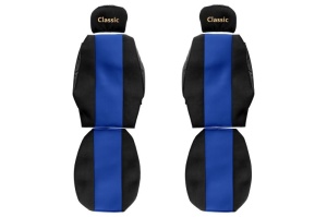 Huse scaun camion Classic (albastru, material velur, serie CLASSIC, centura pasager asamblata in scaun tetiera reglabila ) Scania 4