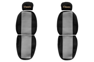 Huse scaun camion Classic (gri, material velur, serie CLASSIC, centura pasager asamblata in afara scaunului; centura de siguranta a soferului asamblata in scaun) MAN F2000 L2000