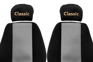 Huse scaun camion Classic (gri, material velur, serie CLASSIC, centura pasager asamblata in scaun tetiera reglabila ) Mercedes Actros Atego Axor - Img 2