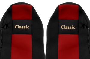 Huse scaun camion Classic (rosu, material velur, serie CLASSIC, centura pasager asamblata in scaun) MAN TGX - Img 2