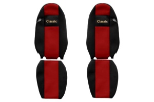 Huse scaun camion Classic (rosu, material velur, serie CLASSIC, centura pasager asamblata in scaun) Iveco Stralis