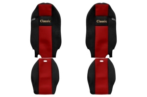 Huse scaun camion Classic (rosu, material velur, serie CLASSIC, centura pasager asamblata in scaun) Mercedes Actros