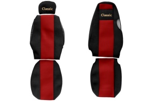 Huse scaun camion Classic (rosu, material velur, serie CLASSIC, centura pasager asamblata in scaun ) Scania 4