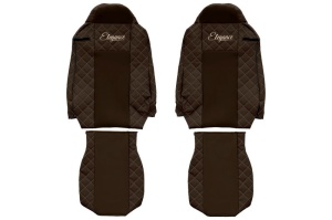 Huse scaun camion Elegance (maro, material eco-piele / velur, serie ELEGANCE) potrivit IVECO