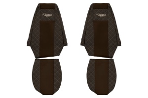 Huse scaun camion Elegance (maro, material eco-piele / velur, serie ELEGANCE) potrivit RENAULT MAGNUM