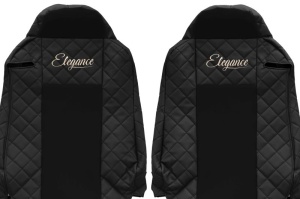 Huse scaun camion Elegance (negru, material eco-piele / velur, serie ELEGANCE) potrivit IVECO - Img 3