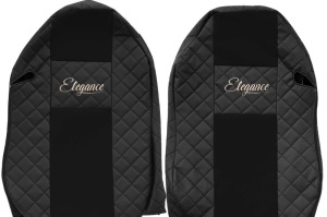 Huse scaun camion Elegance (negru, material eco-piele / velur, serie ELEGANCE) potrivit MERCEDES - Img 3