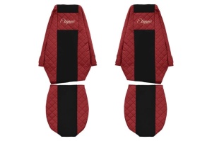 Huse scaun camion Elegance (rosu, material eco-piele / velur, serie ELEGANCE) potrivit RENAULT PREMIUM
