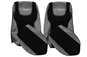 Huse scaun camion ELEGANCE S (grey, material eco-leather / velur, EURO 6) potrivit DAF XF 105, XF 106 dupa 2012