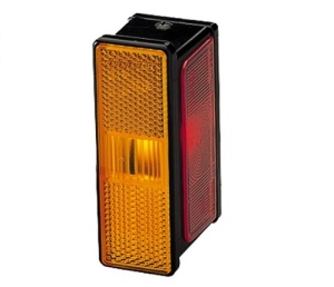 Lampa gabarit dreapta , portocaliu/rosu/alb, R10W, inaltime 42 latime 109 adancime 56,2, , 12/24V