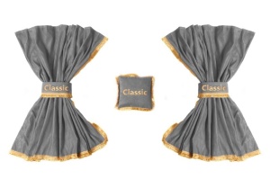 Perdea cortina cabina CLASSIC, cantitate in set: 5buc gri - Img 2
