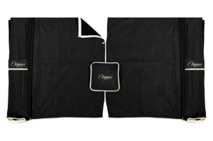Perdea cortina cabina ( fata, spate, piele intoarsa) ELEGANCE, set 7 buc bej - Img 2