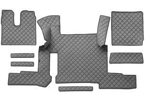 Set covor podea camion potrivit MAN ECO-LEATHER, set 7 bucati (material - eco-piele, culoare - gri, transmisie automata) potrivit MAN TGX