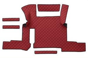 Set covor podea camion potrivit MAN ECO-LEATHER, set 7 bucati (material - eco-piele, culoare - rosu, transmisie automata) potrivit MAN TGX - Img 3