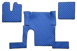 Set covor podea camion potrivit MAN un sertar, ECO-LEATHER, set 3 buc. (material - eco-piele, culoare - albastru, pentru transmisie manuala) potrivit MAN TGX