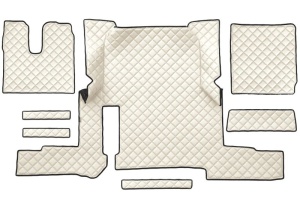 Set covor podea camion potrivit MAN un sertar, ECO-LEATHER, set 7 bucati (material - eco-piele, culoare - bej, transmisie automata) potrivit MAN TGX