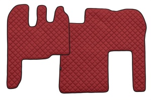 Set covor podea camion potrivit Renault ECO-LEATHER, 2 bucati (material - eco-piele, culoare - rosu) potrivit RENAULT TRUCKS MAGNUM dupa 2004
