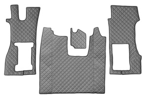 Set covor podea camion potrivit Scania scaun pneumatic pentru pasageri, ECO-LEATHER, set 3 buc. (material - eco-piele, culoare - gri) potrivit SCANIA L