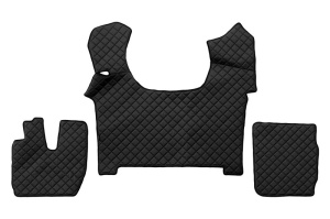Set covorase podea camion potrivit Iveco ECO-LEATHER (material - eco-piele, culoare - negru, transmisie automata) potrivit IVECO S-WAY dupa 2019