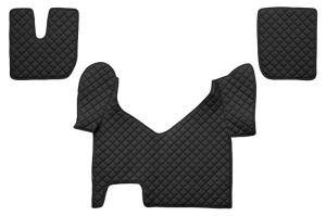 Set covorase podea camion potrivit Iveco ECO-LEATHER, set 3 buc. (material - eco-piele, culoare - negru, transmisie automata) potrivit IVECO STRALIS I dupa 2013