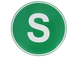 Autocolant sticker avertizare informare S 1 buc, vehicule ecologice, culoare verde diametru 22cm