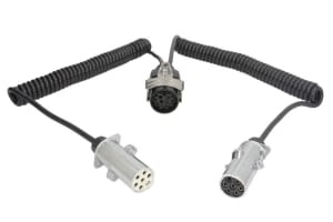 Cablu electric spiralat (poliuretan, lungime de lucru 3,5m, lungime maxima 4,5m, 1x1,5+6x1, dopuri, 7;15 numar pini, 9 pini activi in fisa 15; Adaptor 15-N / S; temperatura de lucru pina la 125 * C)
