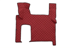 Covor podea camion potrivit MAN, doua sertare tunel central ECO-LEATHER, 1 bucata (material - eco-piele, culoare - rosu, transmisie automata) potrivit MAN TGX