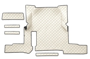 Covor podea camion potrivit MAN tunel central un sertar, ECO-LEATHER, set 5 buc (material - eco-piele, culoare - bej, transmisie automata) potrivit MAN TGX
