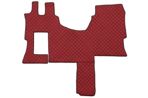 Covor podea camion potrivit MERCEDES, cabina SOLO STAR, ECO-LEATHER, 1 bucata (material - eco-piele, culoare - rosu) potrivit MERCEDES ACTROS MP4 / MP5