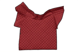 Covor podea camion potrivit VOLVO, ECO-LEATHER, set 3 buc. (material - eco-piele, culoare - rosu, fara compartiment in carcasa cutiei de viteze) - Img 3