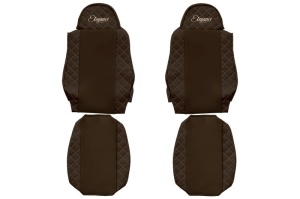Husa scaun ELEGANCE Q potrivit MAN TGA, TGL I, TGM I, TGS I dupa 1999 (maro, piele matlasată ECO / velours)
