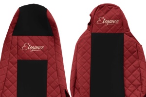 Husa scaun ELEGANCE Q potrivit SCANIA G I, P I, R I, R II, S dupa 2013 (rosu, piele matlasată ECO / velours, integreaza tetiera pasagerului, tetiera soferului integrata) - Img 2