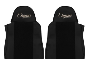 Husa scaun ELEGANCE S potrivit DAF 95 XF, CF 65, CF 75, CF 85, LF 45, LF 55, XF 105, XF 95 dupa 1997 (negru, piele ECO / velours) - Img 2