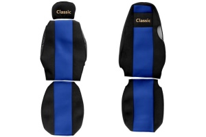 Huse scaun camion Classic (albastru, material velur, serie CLASSIC, centura pasager asamblata in scaun ) Scania 4