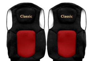 Huse scaun camion Classic (rosu, material velur, serie ELEGANCE, centura pasager asamblata in scaun; centura de siguranta a soferului asamblata in scaun) potrivit FORD F-MAX - Img 2