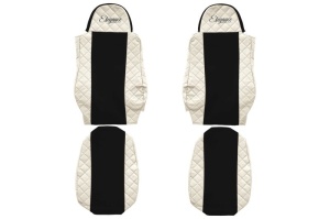 Huse scaun camion Elegance (bej, material eco-piele / velur, serie ELEGANCE) potrivit DAF