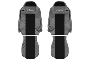 Huse scaun camion Elegance (gri, material eco-piele / velur, serie ELEGANCE) potrivit IVECO