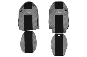 Huse scaun camion Elegance (gri, material eco-piele / velur, serie ELEGANCE) potrivit MERCEDES
