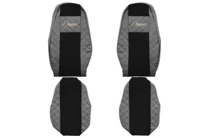 Huse scaun camion Elegance (gri, material eco-piele / velur, serie ELEGANCE) potrivit VOLVO FH4