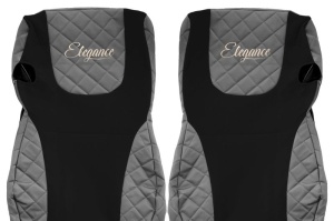 Huse scaun camion Elegance (gri, material eco-piele / velur, serie ELEGANCE, Euro 6) potrivit DAF - Img 3