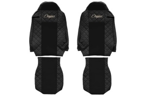 Huse scaun camion Elegance (negru, material eco-piele / velur, serie ELEGANCE) potrivit IVECO