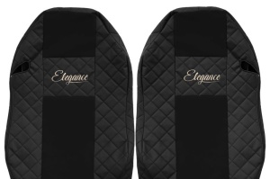Huse scaun camion Elegance (negru, material eco-piele / velur, serie ELEGANCE) potrivit MERCEDES - Img 3