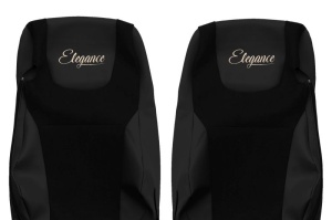 Huse scaun camion ELEGANCE S (negru, material eco-leather / velur, EURO 6) potrivit DAF XF 105, XF 106 dupa 2012 - Img 3