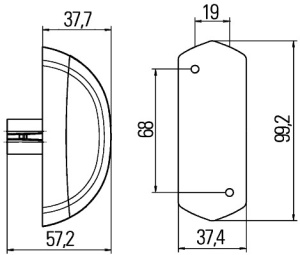 Lampa gabarit stanga/dreapta, rosu/alb, LED, inaltime 99,2 latime 37,5 adancime 37,7, , 24V - Img 3