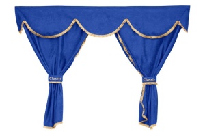 Perdea cortina cabina (cabina larga, piele intoarsa) CLASSIC, cantitate in set: 5buc albastru, tip cabina: XXL potrivit MAN TGA, TGX I dupa 2000