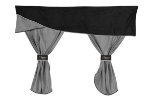 Perdea cortina cabina ELEGANCE, set 7 buc gri