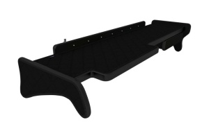 Raft interior cabina potrivit MAN TGA dupa 1999 (cabina larga XXL, lung, Panou LED, lumina alba, sertar suplimentar sub blatul mesei, lung, culoare: negru, serie: ELEGANCE)