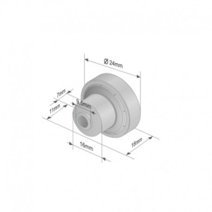 Rola culisare acoperis prelata diametru 24mm x latime 7mm