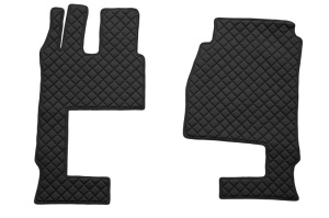 Set covor podea camion Mercedes Actros scaun pasager convertibil, ECO-LEATHER, set 3 buc. (material - eco-piele, culoare - negru, cabina lata 250 cm) - Img 2