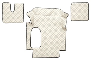 Set covor podea camion potrivit MAN ECO-LEATHER, set 3 buc. (material - eco-piele, culoare - bej, cabina lata 250 cm) potrivit MAN TGA dupa 1999